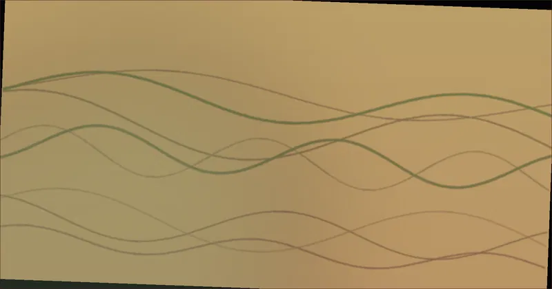 Illustration of a lone figure walking through an atmospheric landscape